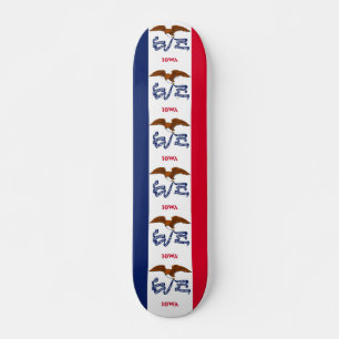 Skateboard with flag of Iowa Deck