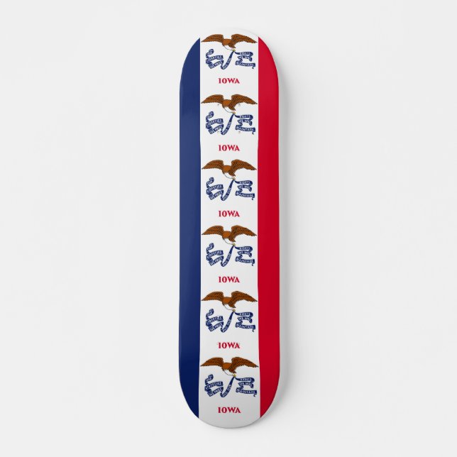 Skateboard with flag of Iowa Deck (Front)