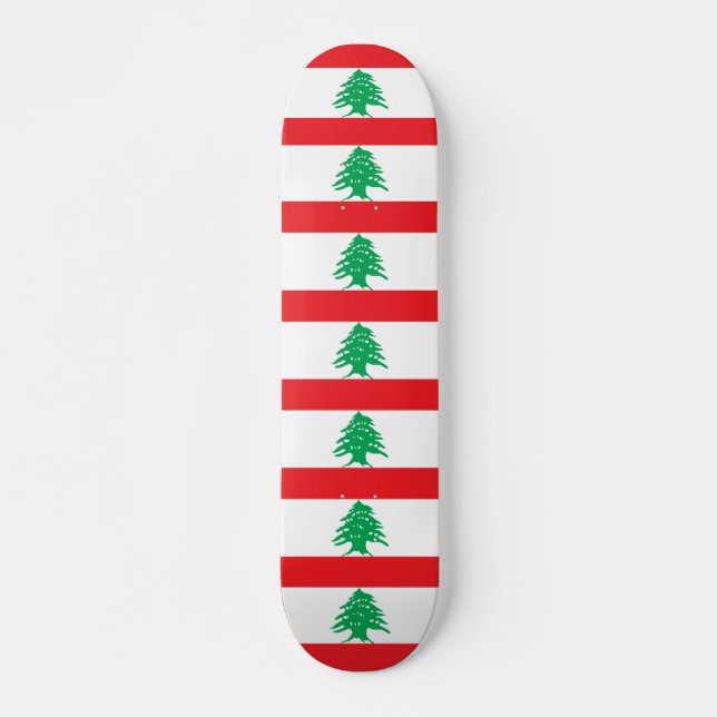 Skateboard with flag of Lebanon Deck (Front)
