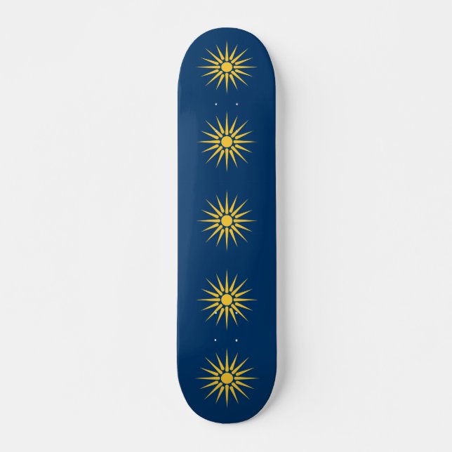 Skateboard with flag of Macedonia, Greece (Front)