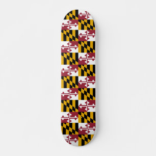 Skateboard with flag of Maryland Deck