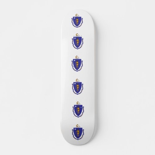 Skateboard with flag of Massachusetts