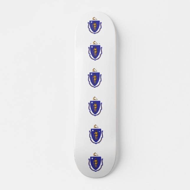 Skateboard with flag of Massachusetts Deck (Front)