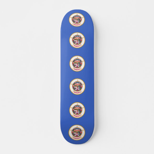Skateboard with flag of Minnesota Deck (Front)