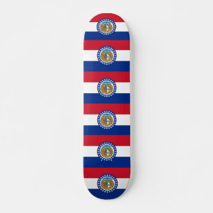 Skateboard with flag of Missouri Deck