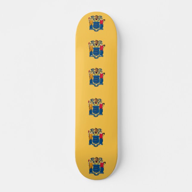 Skateboard with flag of New Jersey Deck (Front)