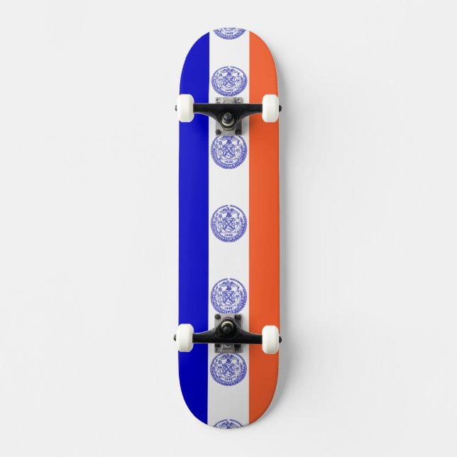 Skateboard with flag of New York Deck (Front)