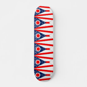 Skateboard with flag of Ohio