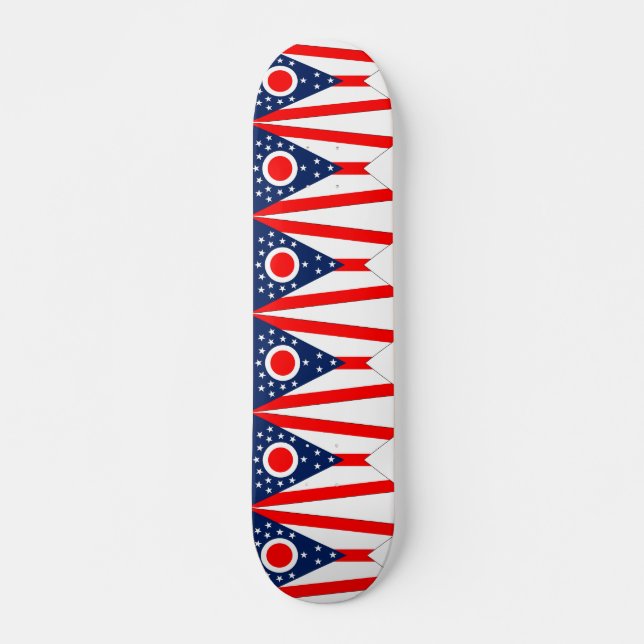 Skateboard with flag of Ohio Deck (Front)