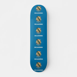 Skateboard with flag of Oklahoma Deck