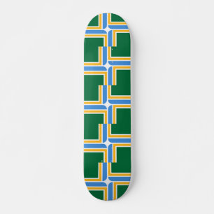 Skateboard with flag of Portland, Oregon, USA