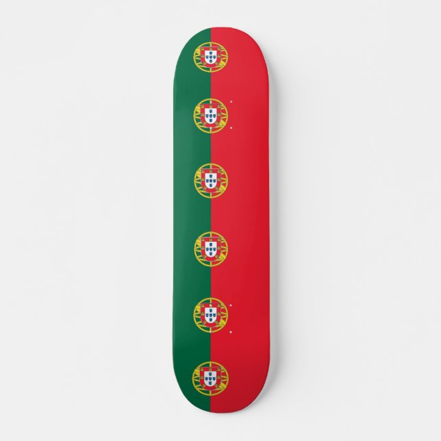 Skateboard with flag of Portugal Deck (Front)