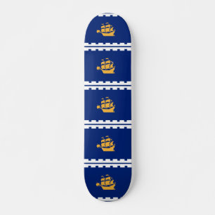 Skateboard with flag of Quebec City, Canada