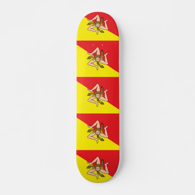 Skateboard with flag of Sicily, Italy (Front)