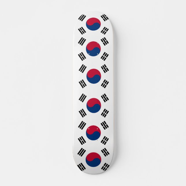 Skateboard with flag of South Korea (Front)