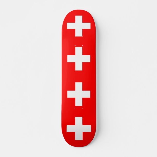 Skateboard with flag of Switzerland (Front)