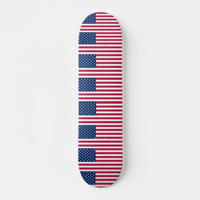 Skateboard with flag of United States Deck (Front)