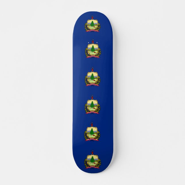 Skateboard with flag of Vermont Deck (Front)