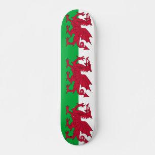 Skateboard with flag of Wales Deck