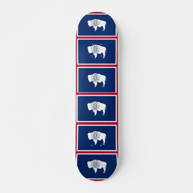 Skateboard with flag of Wyoming Deck (Front)
