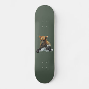 Skateboard with grizzly bear deck