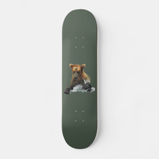Skateboard with grizzly bear deck (Front)