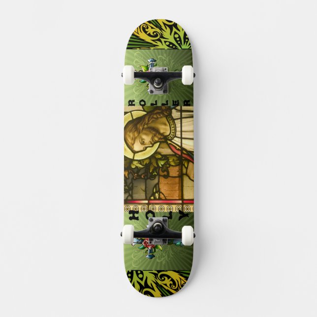 Skateboard with Holy Roller Jesus Graphic Deck (Front)