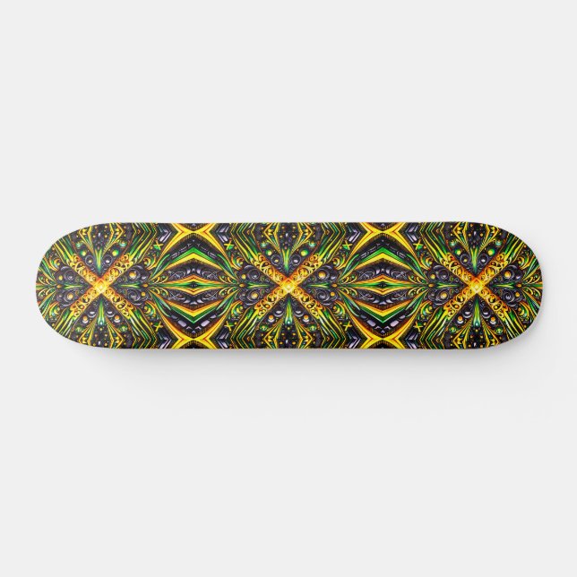 Skateboard with Jamaican Colors Design (Horz)