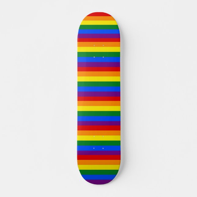Skateboard with LGBT Rainbow flag (Front)