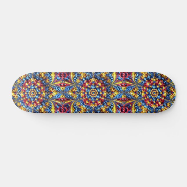 Skateboard with Romanian Colors Design (Horz)