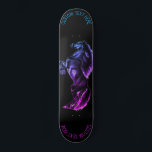 Skateboard with Upright Black Horse Custom Text<br><div class="desc">Skateboard with Your Colors and Text - Upright Black Wild Horse - Black and White Painting - Add Your Unique Text - Name / Colors - Choose your favorite text and background colors - Resize and move or remove elements with customization tool. Please see my other projects / paintings. You...</div>