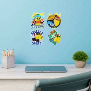 Skateboard Yellow Monsters Cartoon Wall Decal