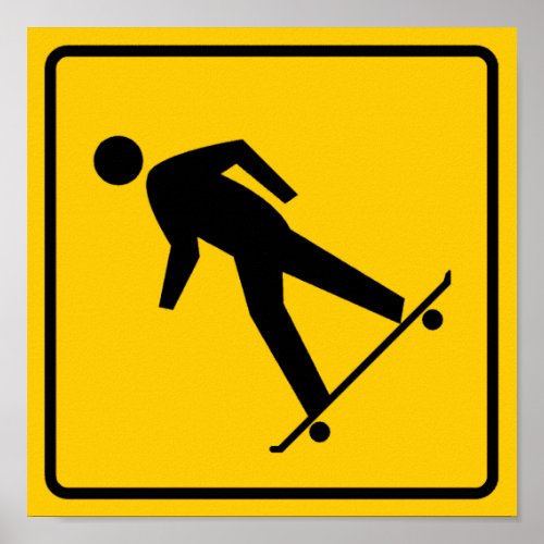 Skateboard Zone Highway Sign