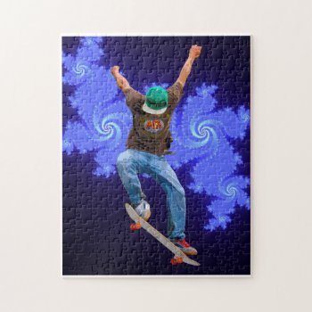 Skateboarder Action Sports Art Jigsaw Puzzle by OnlineGifts at Zazzle