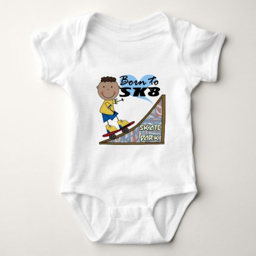 SKATEBOARDER _ African American Boy Baby Bodysuit