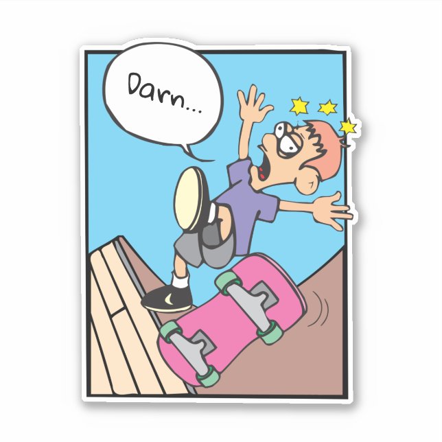 Skateboarder Boy Sticker (Front)