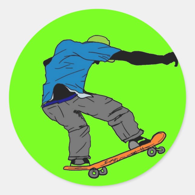 Skateboarder colorful sticker (Front)