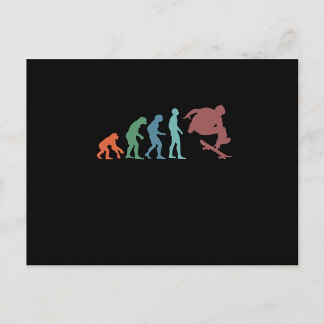 Skateboarder Evolution Skateboarding Skateboard Invitation Postcard (Front)