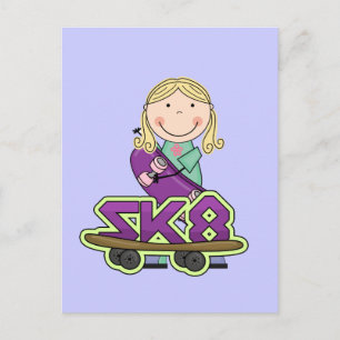 SKATEBOARDER Extreme Sports -Blond Girl Postcard