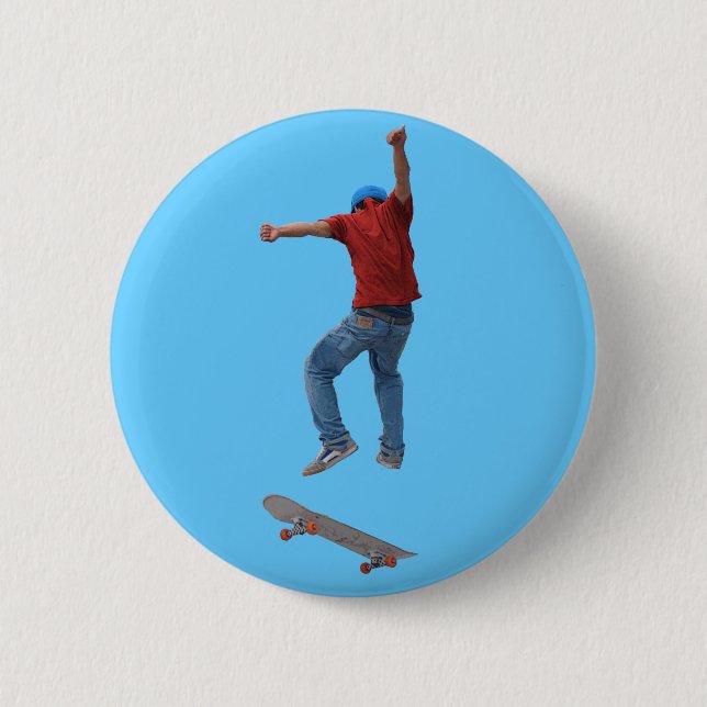 Skateboarder Get Some Air Action Street Kulcha Art Button (Front)