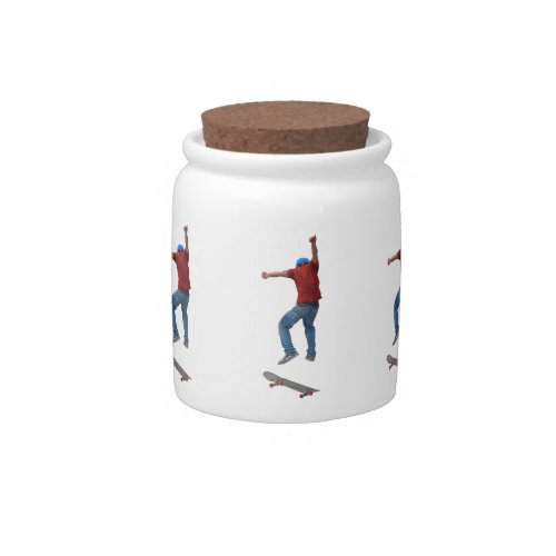 Skateboarder Get Some Air Action Street Kulcha Art Candy Jar