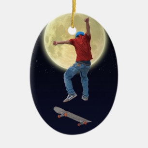 Skateboarder Get Some Air Action Street Kulcha Art Ceramic Ornament