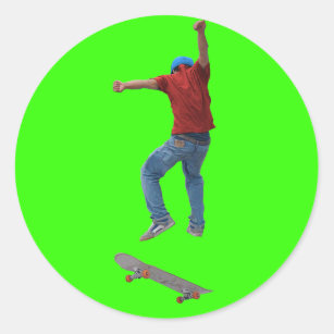 Skateboarder Get Some Air Action Street Kulcha Art Classic Round Sticker