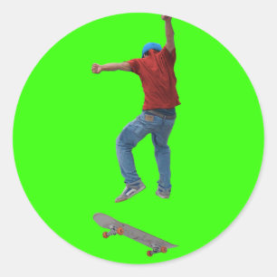 Skateboarder Get Some Air Action Street Kulcha Art Classic Round Sticker