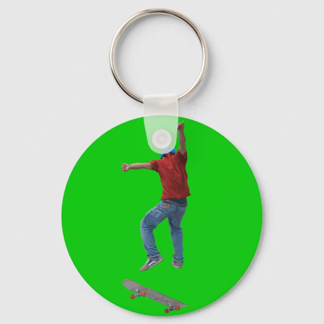 Skateboarder Get Some Air Action Street Kulcha Art Keychain (Front)