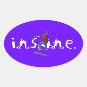 Skateboarder Get Some Air Action Street Kulcha Art Oval Sticker