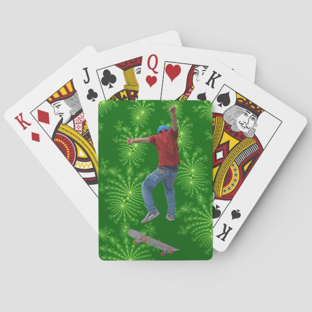 Skateboarder Get Some Air Action Street Kulcha Art Poker Cards (Back)