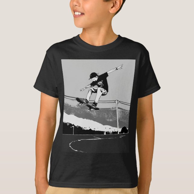 Skateboarder Getting Air - Skateboarder Design T-Shirt (Front)