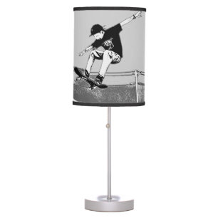 Skateboarder Getting Air - Skateboarder Design Table Lamp