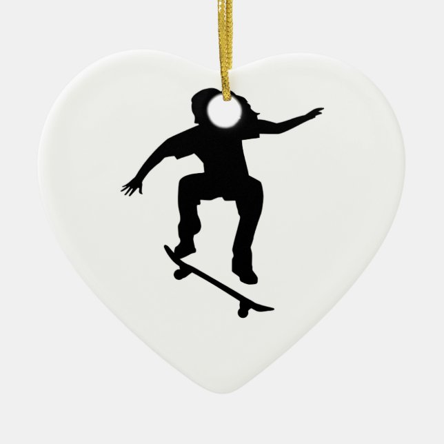 Skateboarder girl ceramic ornament (Front)